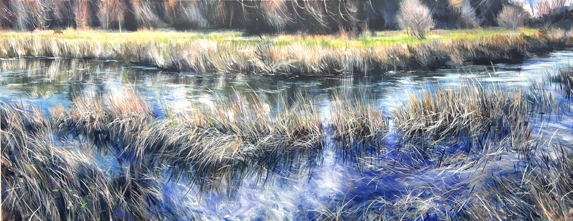 Nick-Andrew.-Caprelama-Acrylic-and-oil-on-canvas-133x58cm